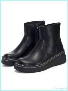 Genuine Leather Platform Ankle Boots Women's Combat Boots